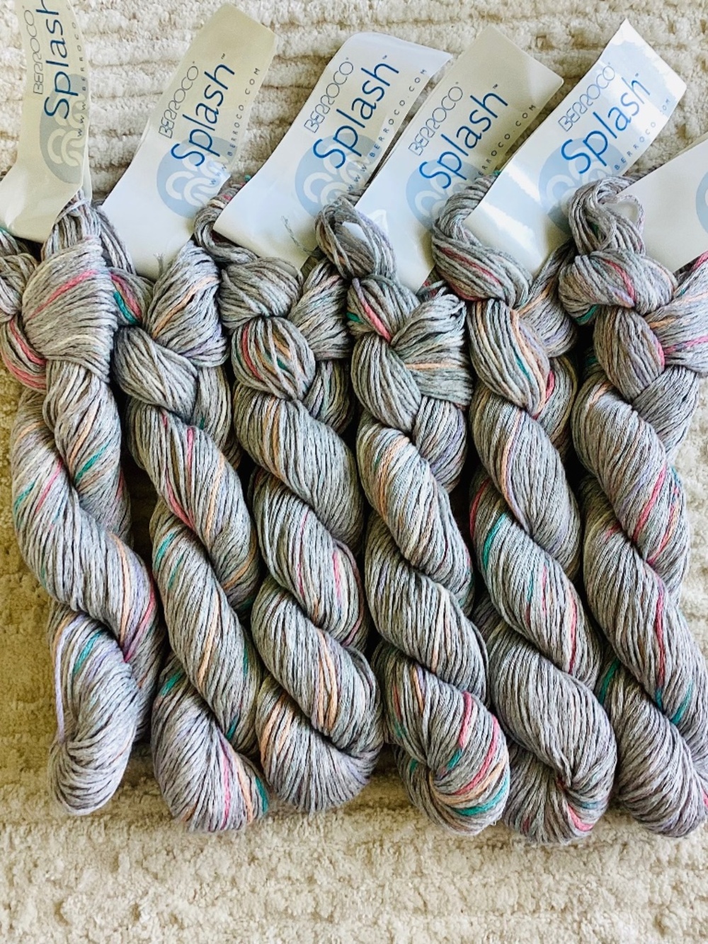 Lot Of 6 Skeins Berroco Splash yarn colorway Anacostia #2419 Viscous Cotton